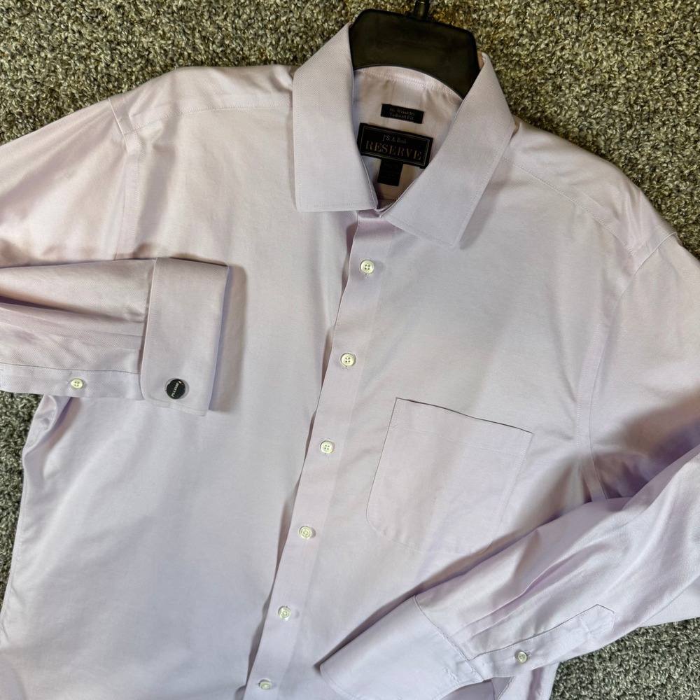 Jos. A. Bank Reserve Dress Shirt Mens 16.5 35 Lavender Purple French Cuffs